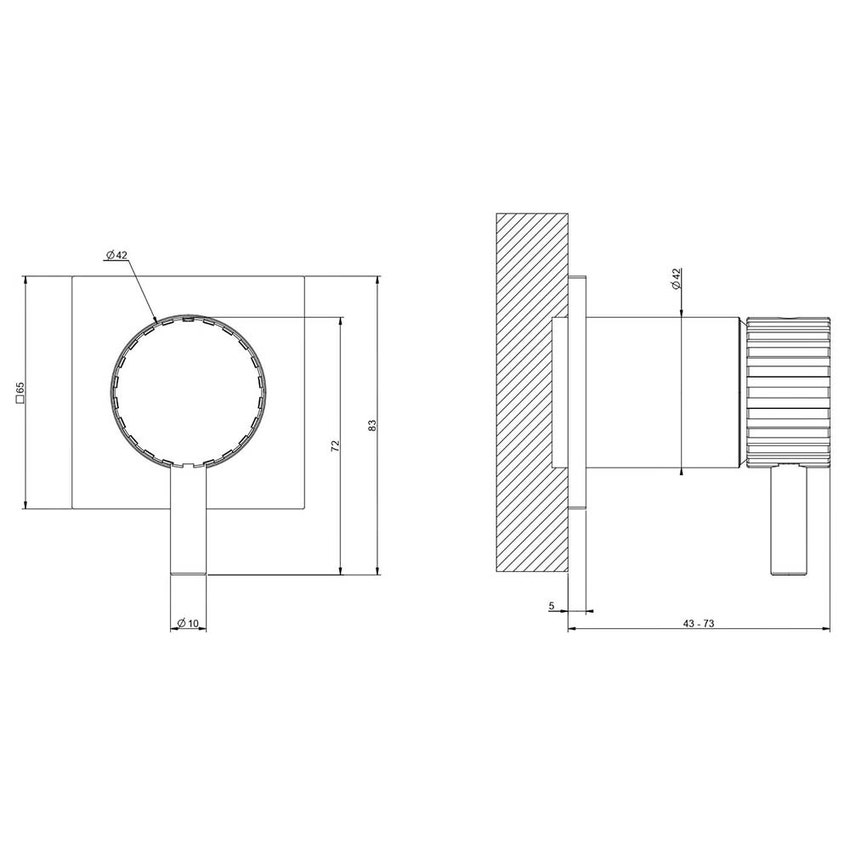 Immagine di Gessi INCASTRI miscelatore doccia a una via, miscelazione meccanica, finitura cromo 75061#031