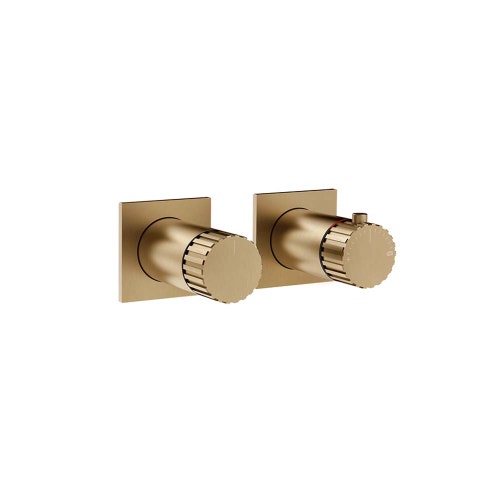 Immagine di Gessi INCASTRI miscelatore doccia a una via, miscelazione termostatica, finitura warm bronze brushed PVD 75132#726