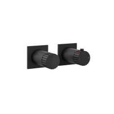 Immagine di Gessi INCASTRI miscelatore doccia a tre vie, miscelazione termostatica, colore nero finitura opaco 75136#299