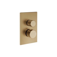 Immagine di Gessi INCASTRI miscelatore doccia a parete a una via, miscelazione termostatica, finitura warm bronze brushed PVD 75133#726