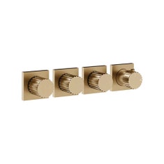 Immagine di Gessi INCASTRI miscelatore doccia a parete a tre vie, miscelazione termostatica, finitura warm bronze brushed PVD 75336#726