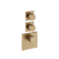 Immagine di Gessi INCASTRI miscelatore termostatico alta portata a parete 2 uscite indipendenti, finitura warm bronze brushed PVD 75304#726