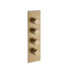 Immagine di Gessi INCASTRI miscelatore termostatico alta portata a parete 3 uscite indipendenti, finitura warm bronze brushed PVD 75316#726