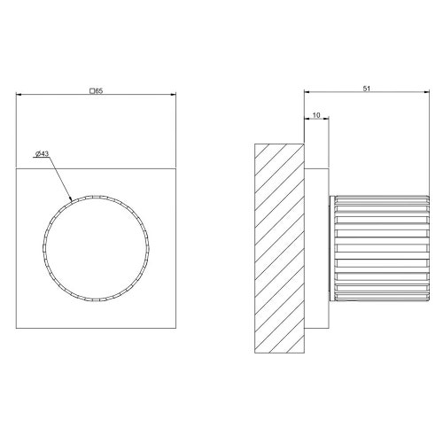 Immagine di Gessi INCASTRI rubinetto d'arresto alta portata a parete, finitura cromo 75364#031