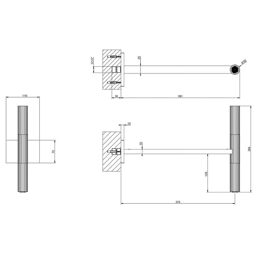 Immagine di Gessi INCASTRI soffione doccia a parete Ø3,2 cm, finitura cromo 75148#031
