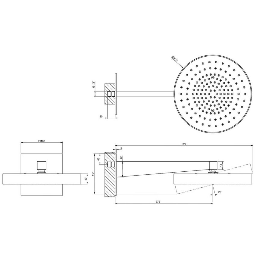 Immagine di Gessi SHOWER soffione doccia a parete, Ø 30 cm, finitura cromo 63068#031