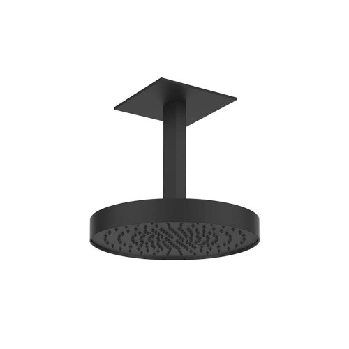 Immagine di Gessi SHOWER soffione doccia da soffitto H.27 cm, Ø 30 cm, senza scarico, colore nero finitura opaco 63072#299