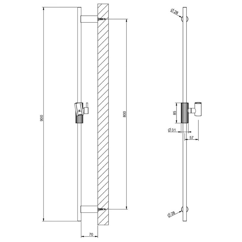 Immagine di Gessi INCASTRI asta saliscendi, finitura cromo 75044#031
