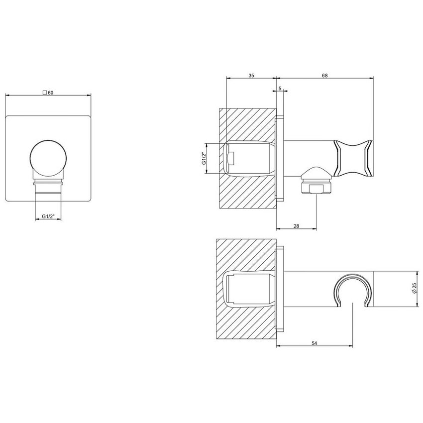 Immagine di Gessi SHOWER presa acqua, finitura croma 73069#031