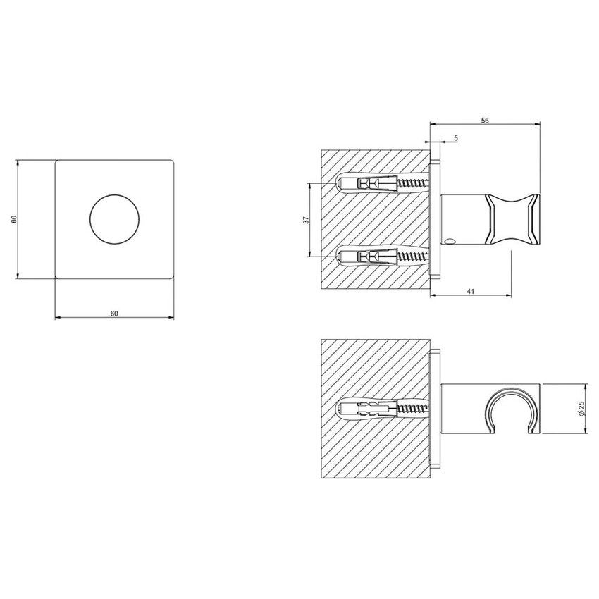 Immagine di Gessi SHOWER supporto fisso per doccetta, finitura croma 73057#031