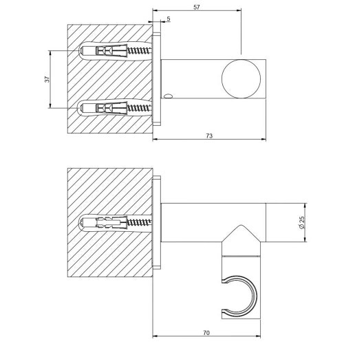 Immagine di Gessi SHOWER supporto duplex orientabile per doccetta, finitura croma 73060#031