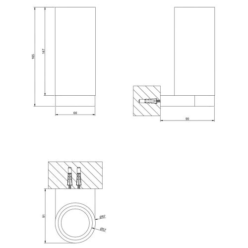 Immagine di Gessi INCASTRI porta bicchiere a parete bianco, finitura cromo 75407#031