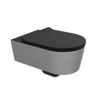 Immagine di Flaminia LINK vaso sospeso con sistema goclean®, senza sedile, interno colore nero finitura opaco, esterno finitura silver 5051/WCGSCP