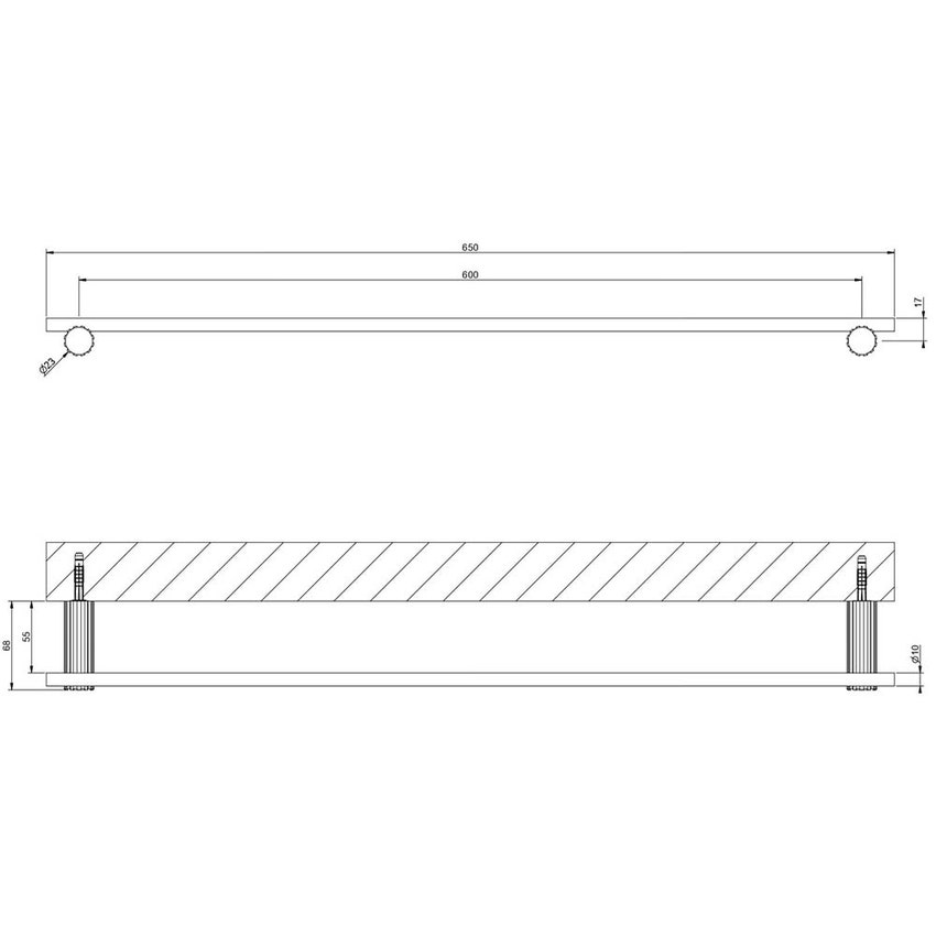 Immagine di Gessi INCASTRI porta salvietta a parete 60 cm, colore nero finitura opaco 75503#299