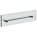 Immagine di Gessi INCASTRI maniglia e porta salvietta per vetro 60 cm, colore nero finitura opaco 75515#299