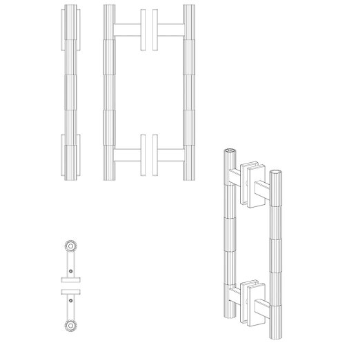 Immagine di Gessi INCASTRI maniglia doppia 20 cm, Installazione verticale/orizzontale, finitura cromo 75630#031