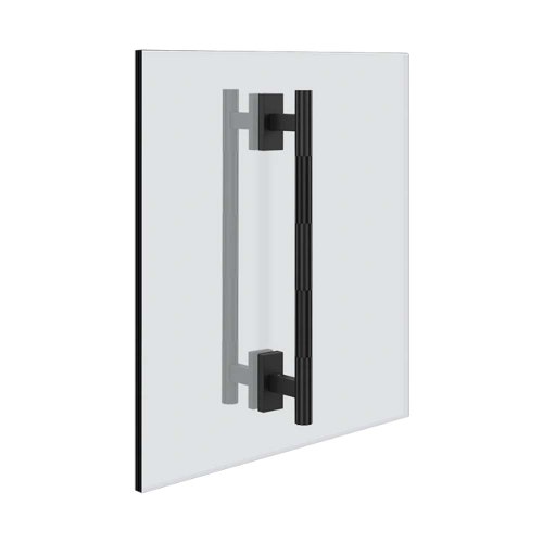 Immagine di Gessi INCASTRI maniglia doppia 30 cm. Installazione verticale/orizzontale, colore nero finitura opaco 75631#299