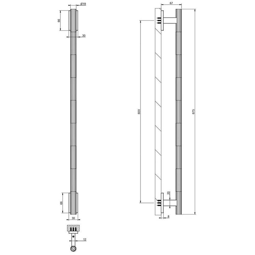 Immagine di Gessi INCASTRI maniglia 60 cm. Installazione verticale/orizzontale, finitura cromo 75637#031