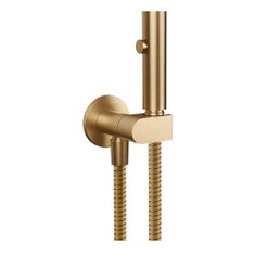 Immagine di Gessi SHOWER doccetta Igienica a pulsante Shut-Off a parete con valvola di sicurezza e attacco da 1/2, finitura warm bronze brushed PVD 45124#726