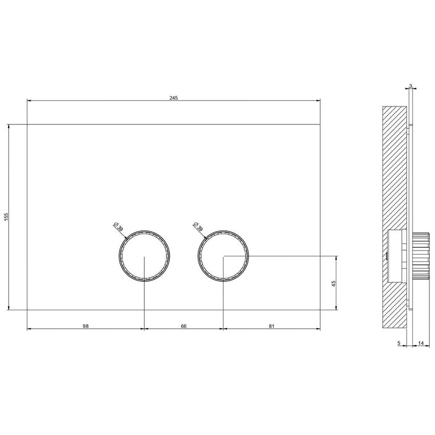 Immagine di Gessi INCASTRI placca di finitura per GEBERIT SIGMA 8 e 12, finitura cromo 75611#031