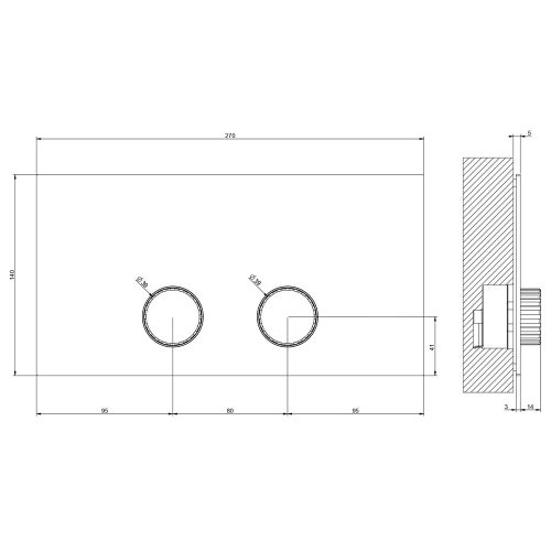 Immagine di Gessi INCASTRI placca di finitura VIEGA, compatibile con i prodotti VIEGA 1H, 2H, 2L, finitura cromo 75613#031