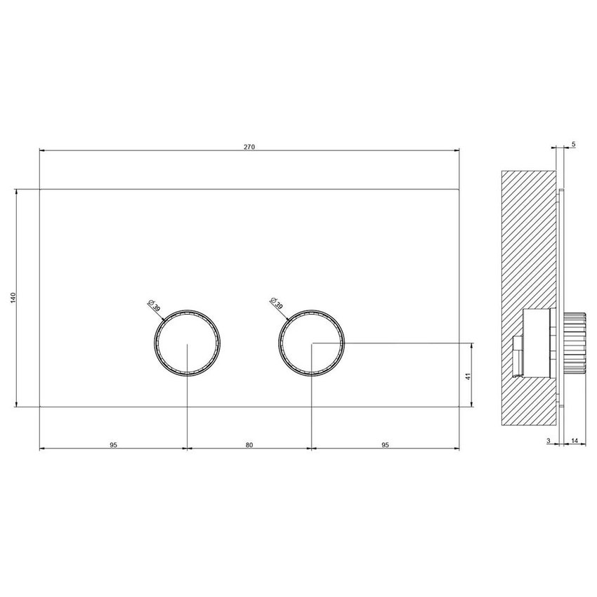Immagine di Gessi INCASTRI placca di finitura VIEGA, compatibile con i prodotti VIEGA 1H, 2H, 2L, finitura cromo 75613#031