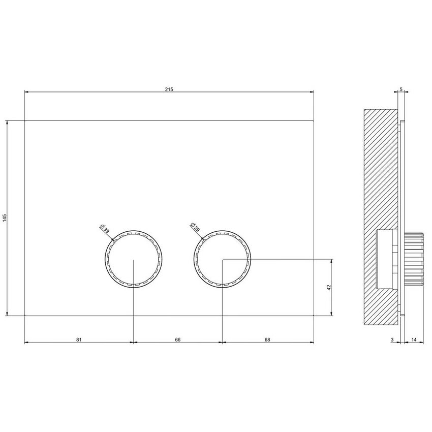 Immagine di Gessi INCASTRI placca di finitura per TECE, finitura cromo 75617#031