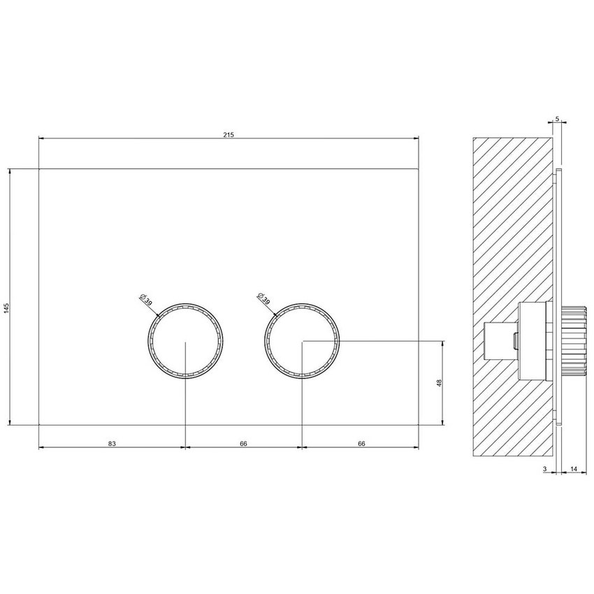 Immagine di Gessi INCASTRI placca di finitura per SANIT, Villeroy&Boch ViConnect 92246100 e 92247600, finitura cromo 75619#031