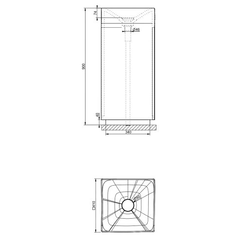 Immagine di Gessi INCASTRI lavabo da terra senza scarico troppopieno, piletta 01313 inclusa, ghiaccio 75607#561