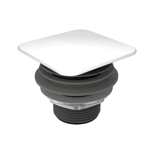 Immagine di Kaldewei Valvola a scarico libero con copertura quadrata smaltata, colore bianco alpino 905900000001