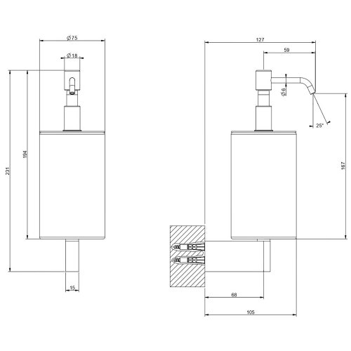 Immagine di Gessi ACCESSORIES dispenser a parete bianco, finitura croma 66413#031