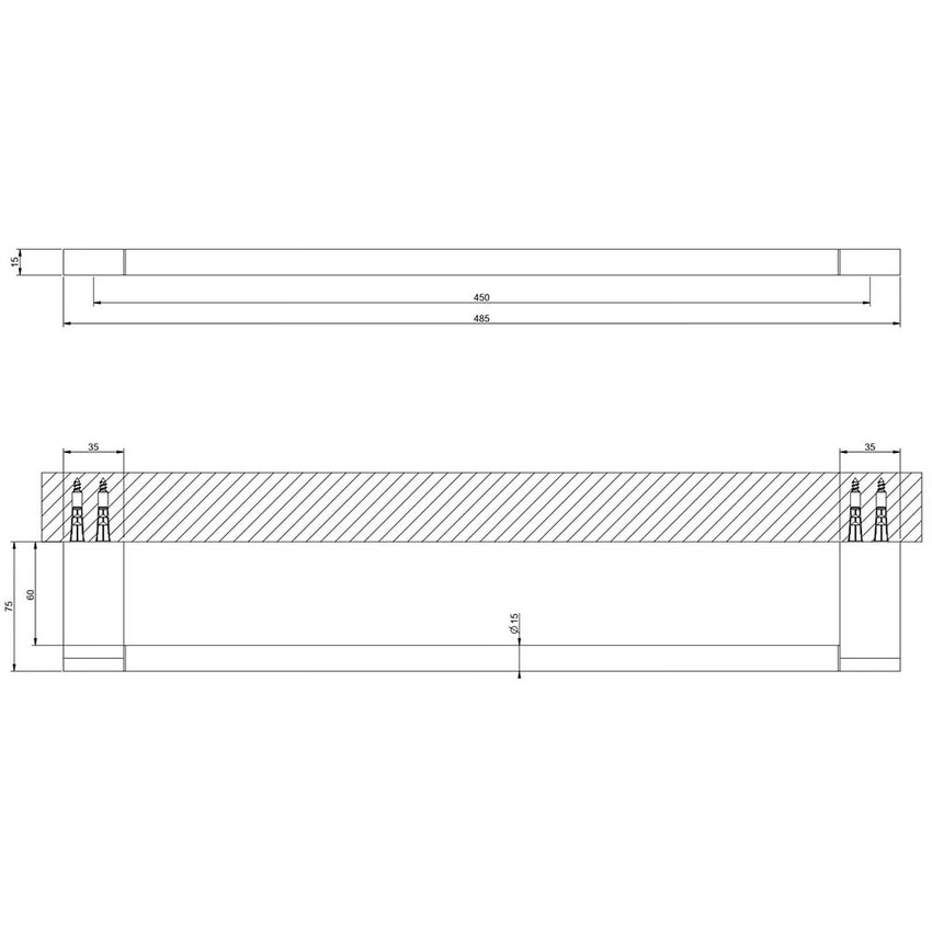 Immagine di Gessi ACCESSORIES porta salvietta 45 cm, colore nero finitura opaco 66502#299