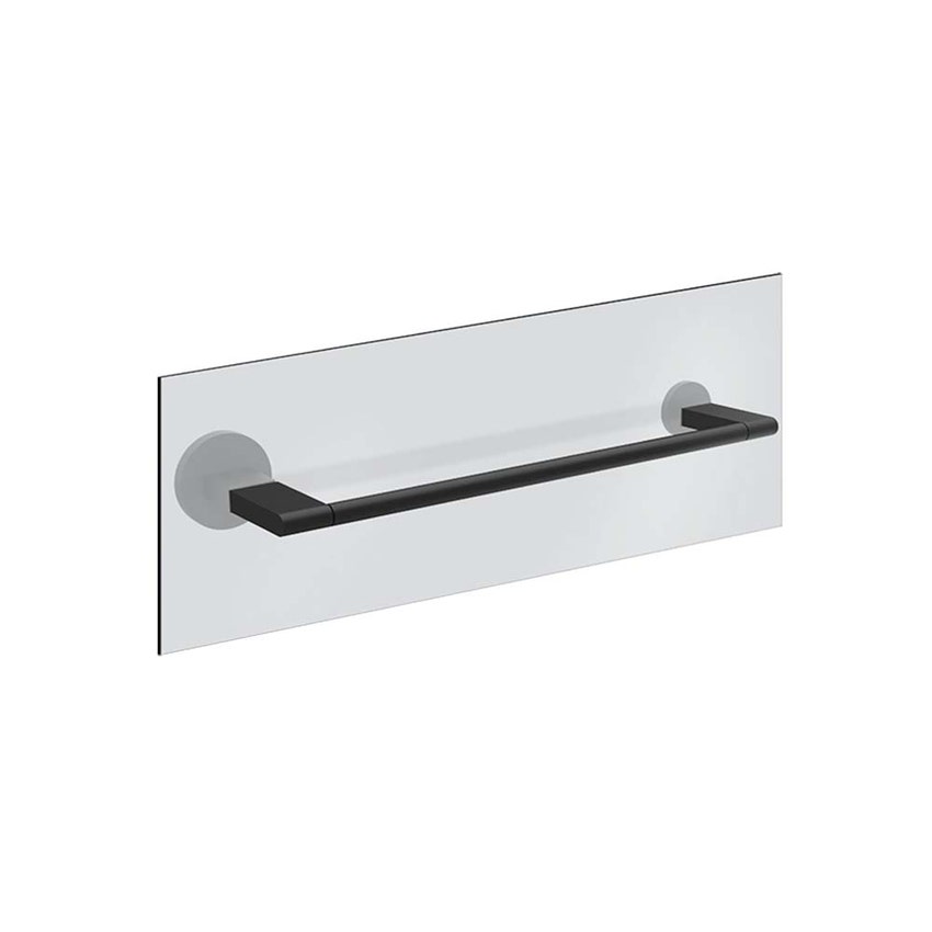 Immagine di Gessi ACCESSORIES maniglia e portasalvietta per vetro 30 cm, colore nero finitura opaco 66511#299