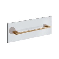 Immagine di Gessi ACCESSORIES maniglia e portasalvietta per vetro 30 cm, finitura warm bronze brushed PVD 66511#726