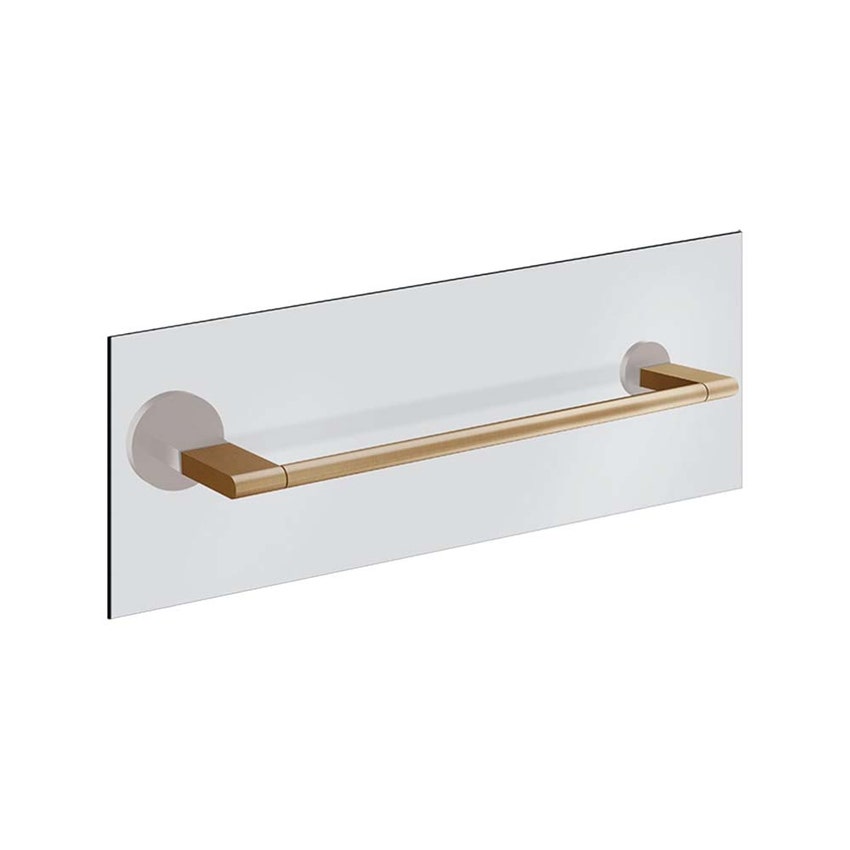 Immagine di Gessi ACCESSORIES maniglia e portasalvietta per vetro 30 cm, finitura warm bronze brushed PVD 66511#726