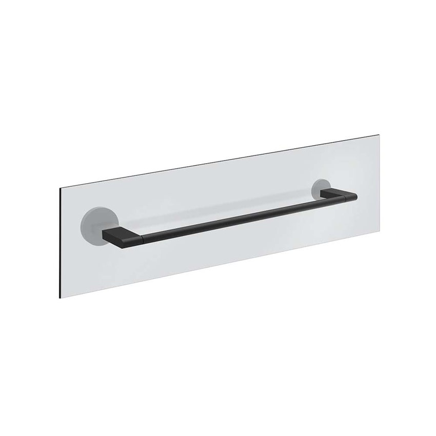 Immagine di Gessi ACCESSORIES maniglia e portasalvietta per vetro 45 cm, colore nero finitura opaco 66513#299