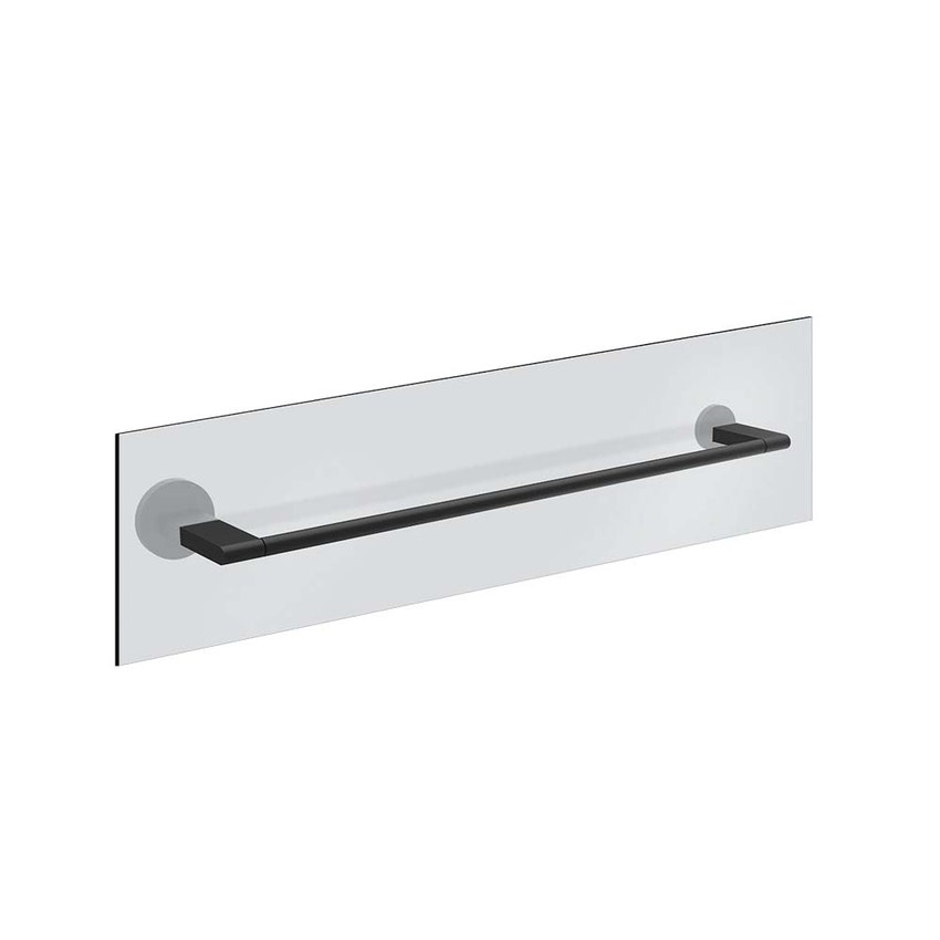 Immagine di Gessi ACCESSORIES maniglia e portasalvietta per vetro 60 cm, colore nero finitura opaco 66515#299
