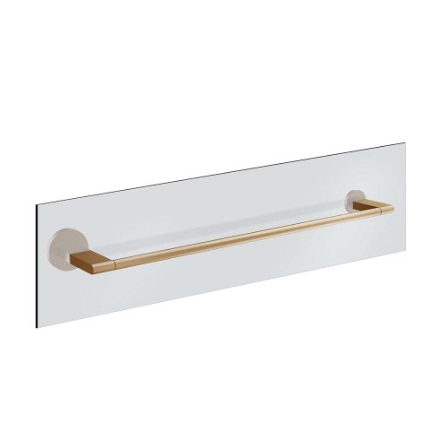 Immagine di Gessi ACCESSORIES maniglia e portasalvietta per vetro 60 cm, finitura warm bronze brushed PVD 66515#726