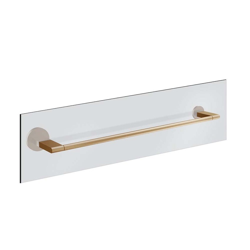 Immagine di Gessi ACCESSORIES maniglia e portasalvietta per vetro 60 cm, finitura warm bronze brushed PVD 66515#726