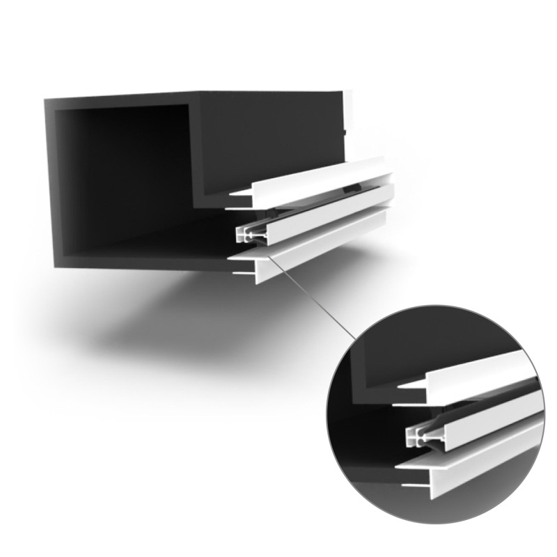 Immagine di Air Control Plenum doppia feritoia a scomparsa H 50, versione cartongesso profilo bianco 1500x50 mm,un attacco Ø200,  configurazione attacchi posteriore PS2F-CB-1500X50-1B-P