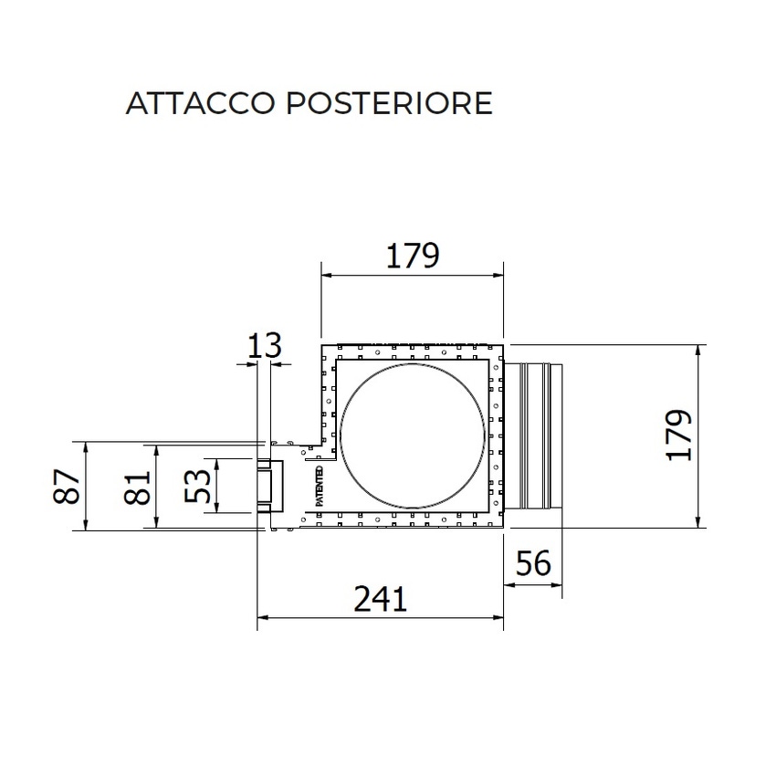 Immagine di Air Control Plenum doppia feritoia a scomparsa H 50, versione cartongesso profilo bianco 1500x50 mm,un attacco Ø200,  configurazione attacchi posteriore PS2F-CB-1500X50-1B-P