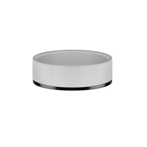 Immagine di Gessi ACCESSORIES porta sapone d'appoggio colore bianco, finitura black metal brushed PVD 58525#707