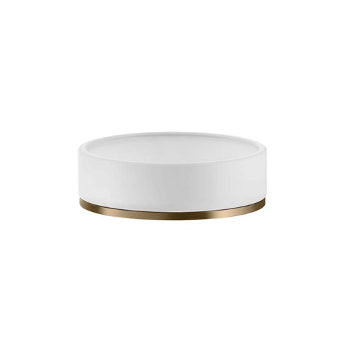 Immagine di Gessi ACCESSORIES porta sapone d'appoggio colore bianco, finitura warm bronze brushed PVD 58525#726