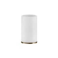 Immagine di Gessi ACCESSORIES porta bicchiere d'appoggio colore bianco, finitura warm bronze brushed PVD 58531#726
