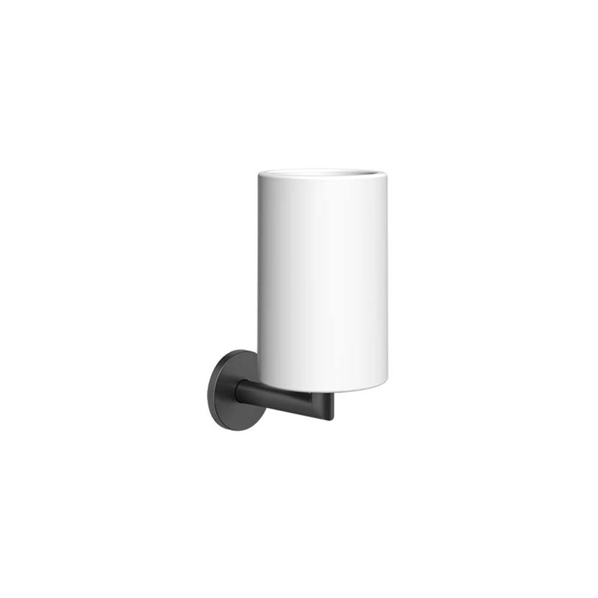 Immagine di Gessi ACCESSORIES porta bicchiere a parete colore bianco, colore nero finitura opaco 63607#299