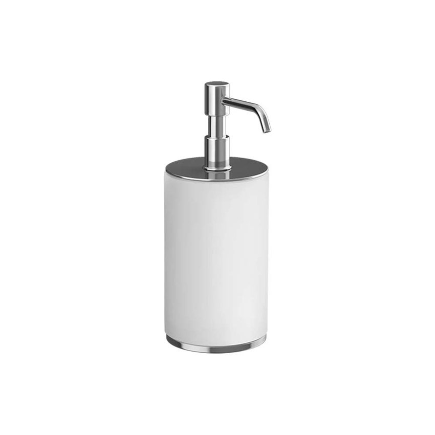 Immagine di Gessi ACCESSORIES dispenser sapone d'appoggio colore bianco, finitura cromo 66437#031