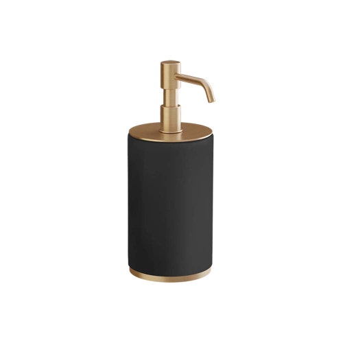 Immagine di Gessi ACCESSORIES dispenser sapone d'appoggio colore nero, finitura warm bronze brushed PVD 66438#726