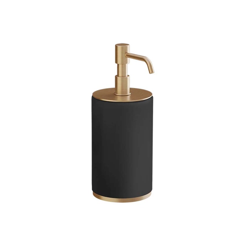 Immagine di Gessi ACCESSORIES dispenser sapone d'appoggio colore nero, finitura warm bronze brushed PVD 66438#726