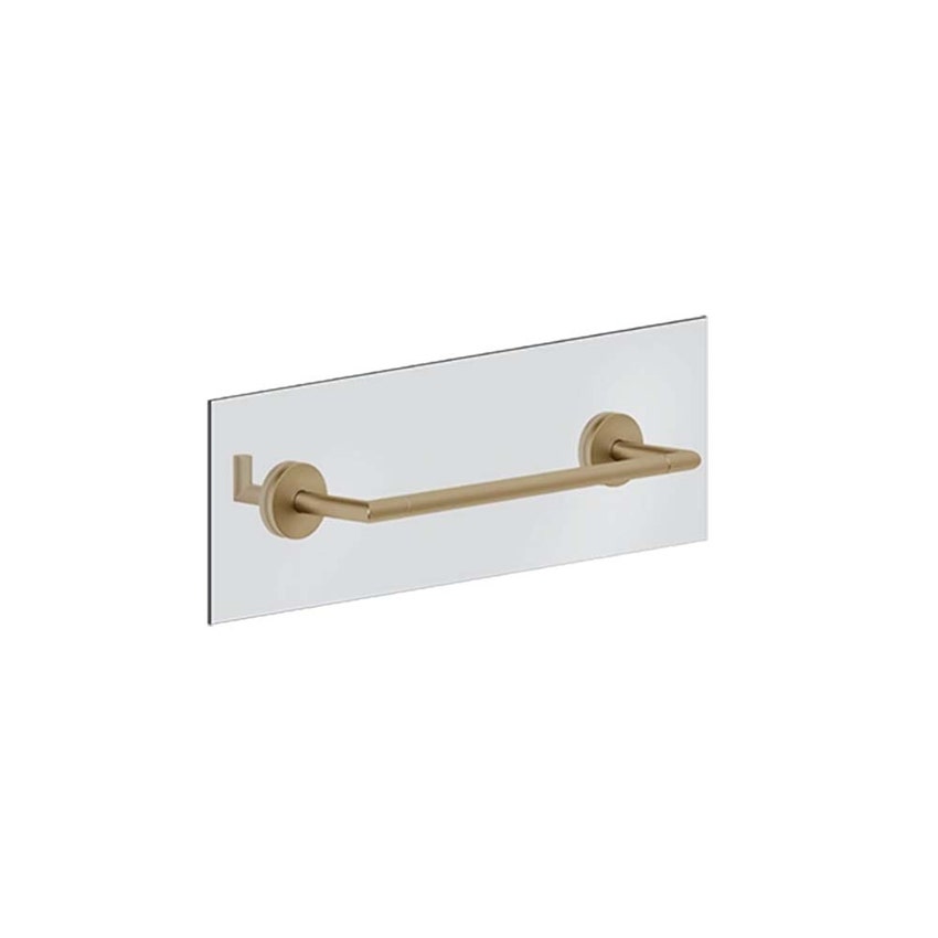 Immagine di Gessi ACCESSORIES maniglia e porta salvietta L.30 cm per vetro, finitura warm bronze brushed PVD 63724#726
