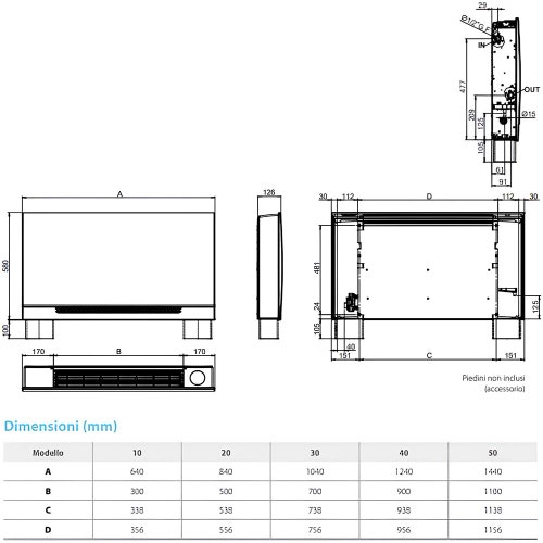Immagine di Sabiana Carisma WHISPER CFF-ECM-MV-R-CB-T 10 Ventilconvettore residenziale con pannello radiante, senza valvole con mobile, con comando CB-Touch e unità di potenza UP-Touch montati in fabbrica (attacchi sinistri) 0071101